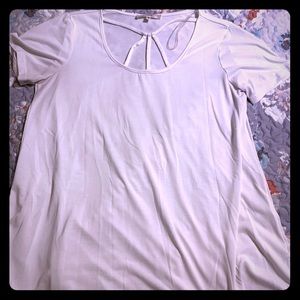 White neck detail tunic shirt